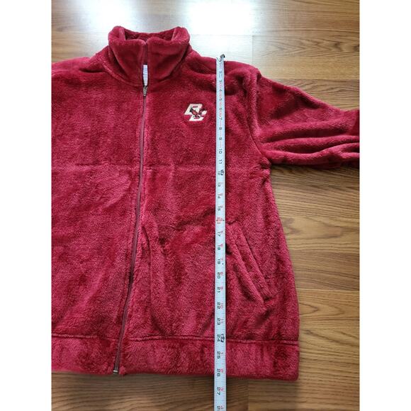 Boston College Champion Fleece VTG Full Zip Men’s Size Medium Burgundy - Picture 7 of 8